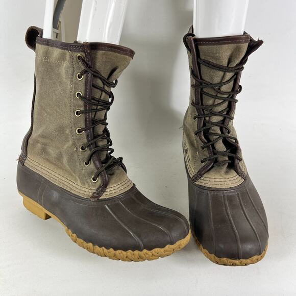 L.L Bean Maine Hunting Shoes Women's 8 Green Waterproof Leather Lace Up High Top - Picture 1 of 11